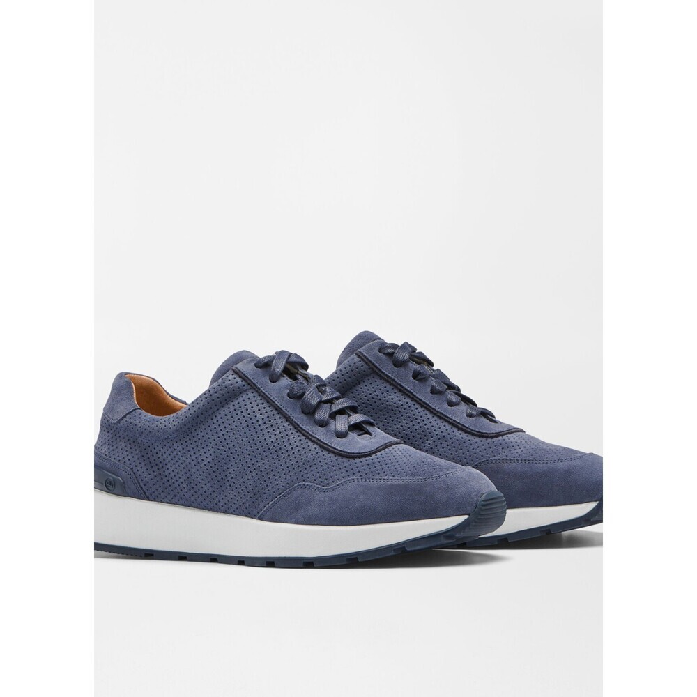 Peter Millar Wayfare Runner MF24XF80 Mens 10 Navy Suede Athletic Shoes GAL1925